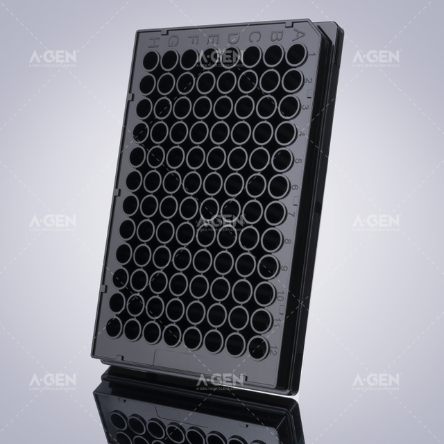 96孔黑色板，黑色/透明蓋TC處理無菌，吸塑盒裝