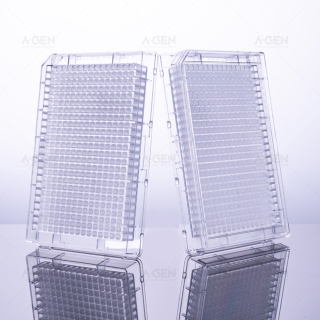 384 孔透明板高結(jié)合 Elisa 板，帶透明蓋