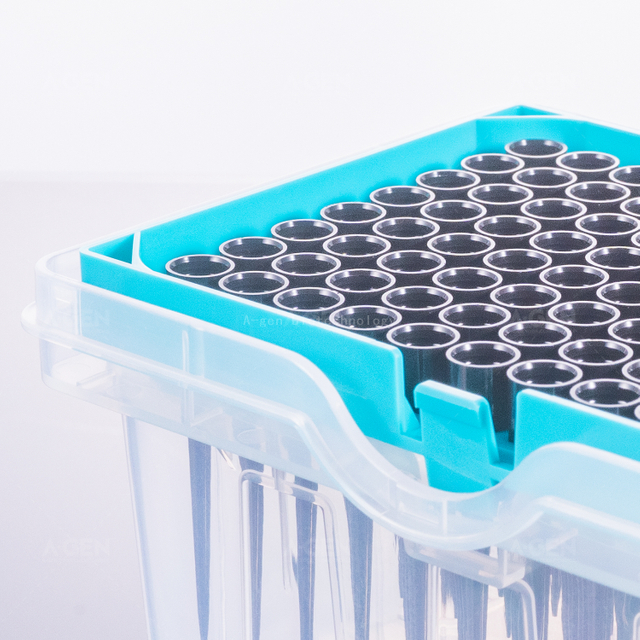 低吸附 H款 移液器吸頭 50μL 無菌透明 PP 移液器吸頭，置于盒中，無濾芯即可進行液體轉(zhuǎn)移